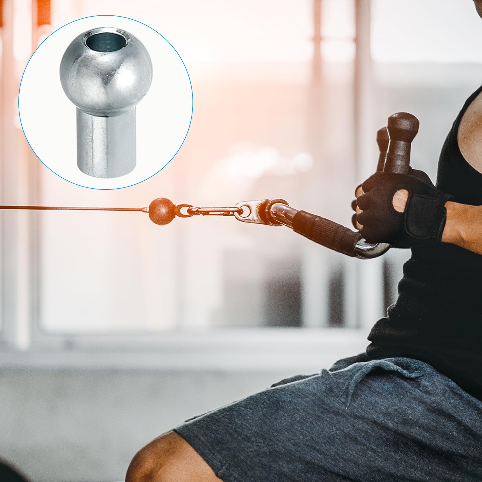 PATIKIL Fermacavo A Sfera In Acciaio Inox Per Cavi Fitness 5mm - Set Da 10 Pezzi Argento Per Macchine E Fasce Elastiche