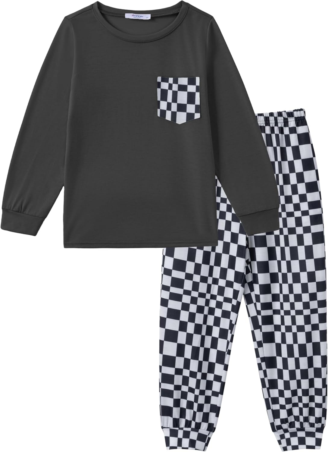 Arshiner Boys Fall Clothes Set Long Sleeve Pullover T-Shirt & Jogger Pants Casual Outfits for 5-13 Years Kids