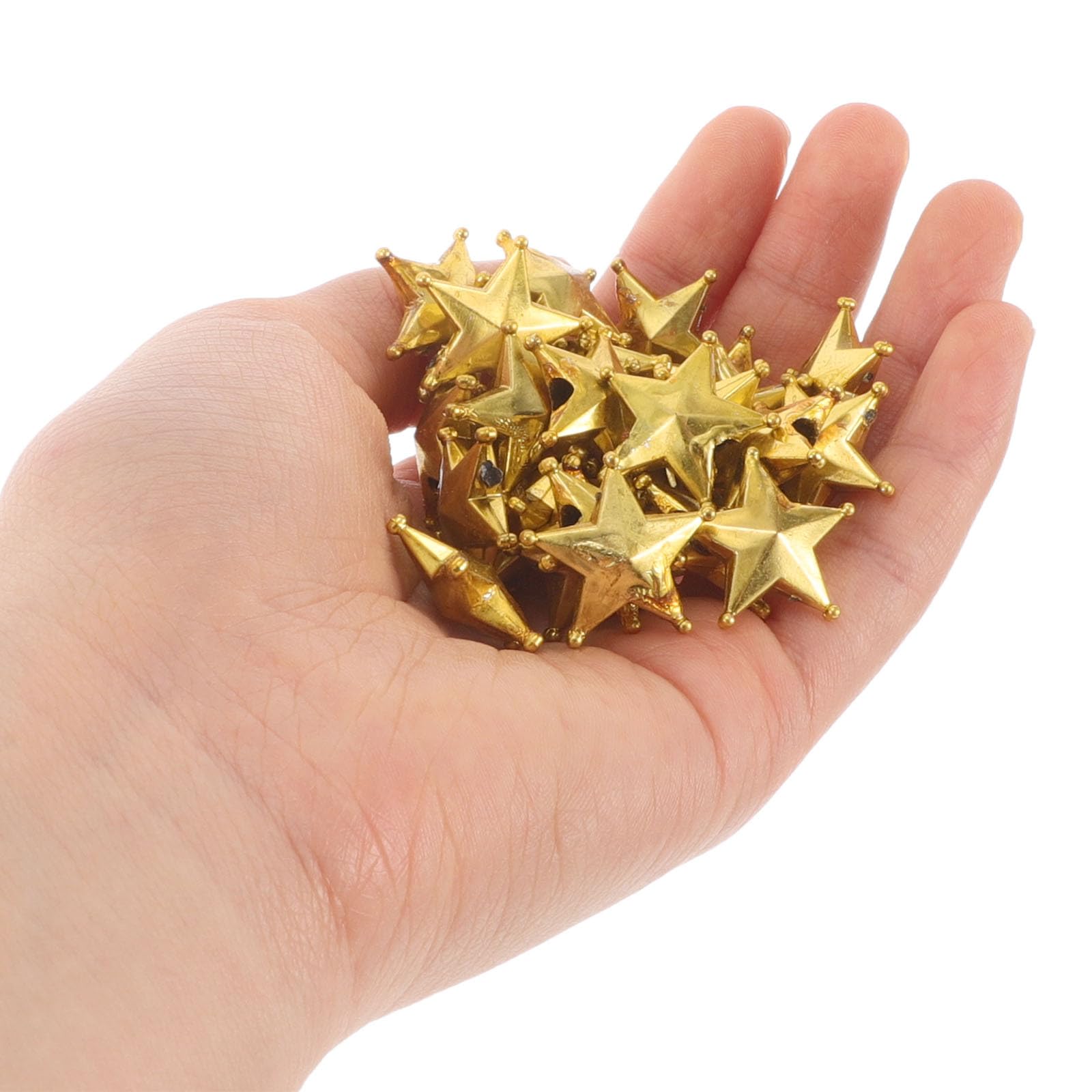 MAGICLULU 50pcs Mini Christmas Tree Topper Small Golden Star Tree Topper Miniature Christmas Tree Star Gold Tree Topper Xmas Tree Treetop Treetop for Xmas Party - Image 3