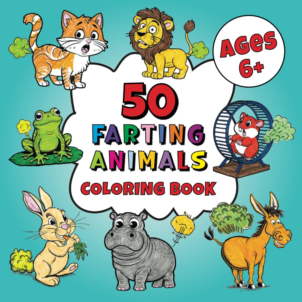 50 Farting Animals: Coloring Book (Animal Antics Coloring Books)