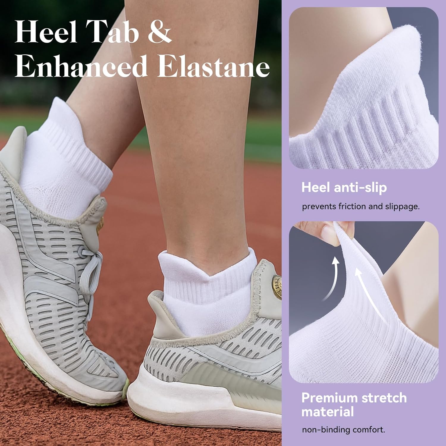 Ankle Socks for Women 6 Pairs - Athletic Anti-blister Thick Cushioned Low Cut Running Socks Womens - Image 5