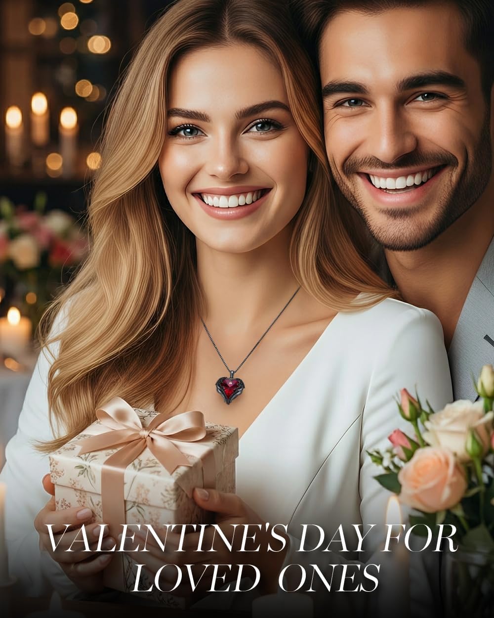 CDE Valentines Day Gifts for Women Angel Wings Necklace for Women with Birthstone, Love Heart Silver Tone/Gold Tone Pendant, Ideal Anniversary or Birthday Jewelry Gifts for Wife Girlfriend Her - Image 7