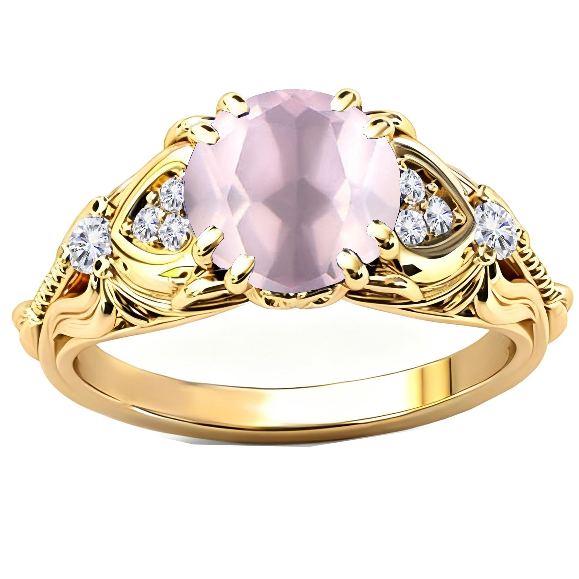 Gemstone Vintage Rings for Women s925 Sterling Silver Round Cut 1.0 Carat Gemstone with Moissanite Promise Engagement Anniversary Ring for Her