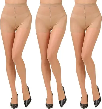 Paralinda Women's 20D Control Top Pantyhose - 3 Pairs