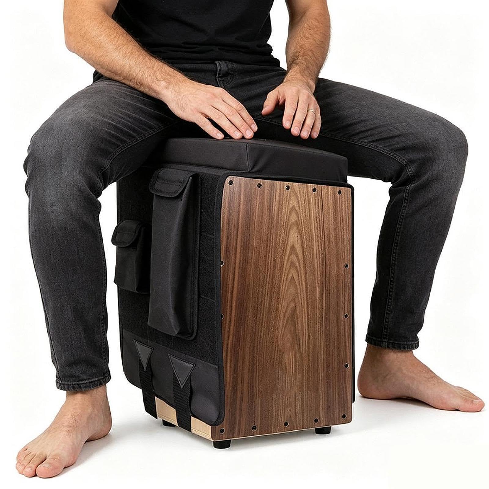 Oshhni Asiento Padded Drum con Bolsillos Laterales Organizador para Percusión Taburete de Batería Accesorios de Tambor Fabricado Oxford Resistente