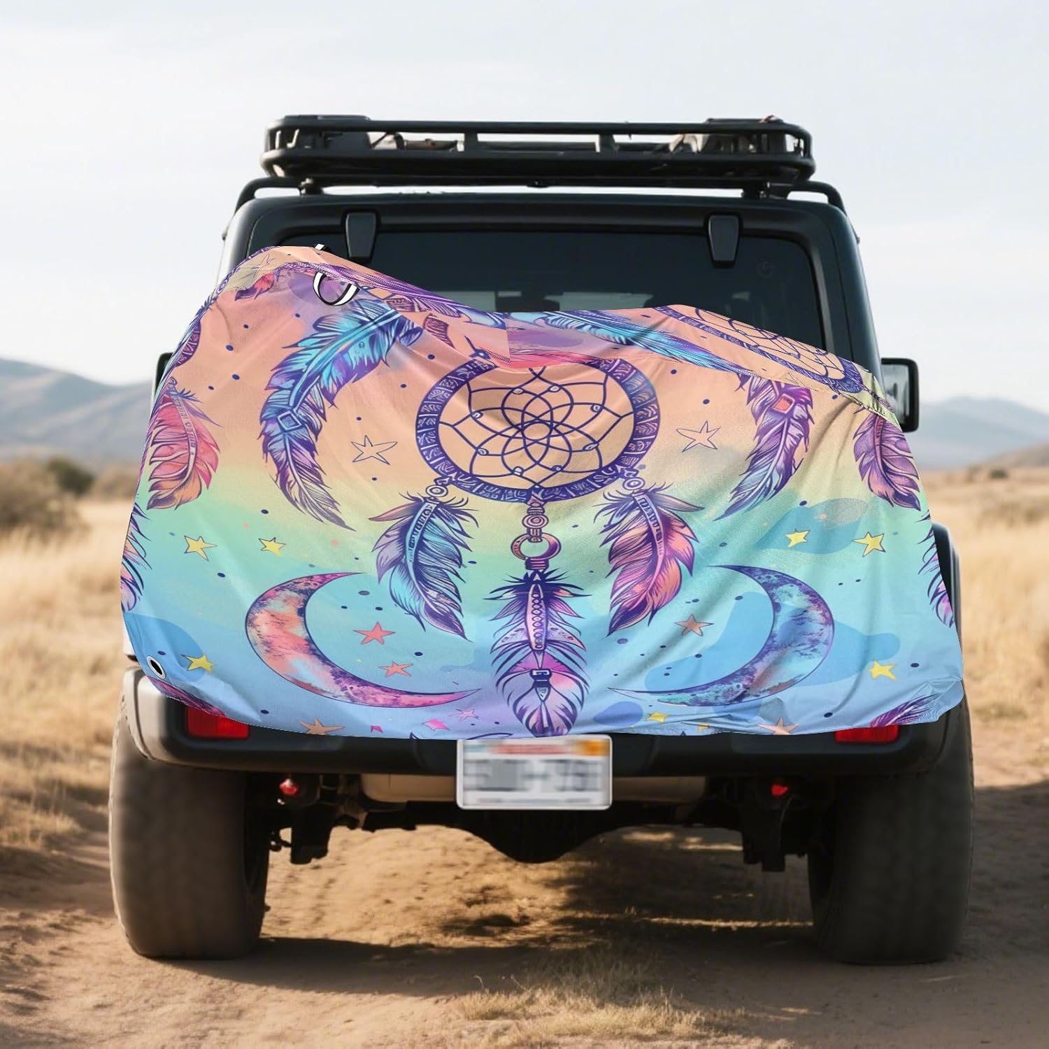 ALAZA Rainbow Dreamcatcher Moon Bike Cover Waterproof Outdoor Ebike Bicycle Covers Tarp Protection for 1/2 Bikes, Sun UV Dust Wind Proof