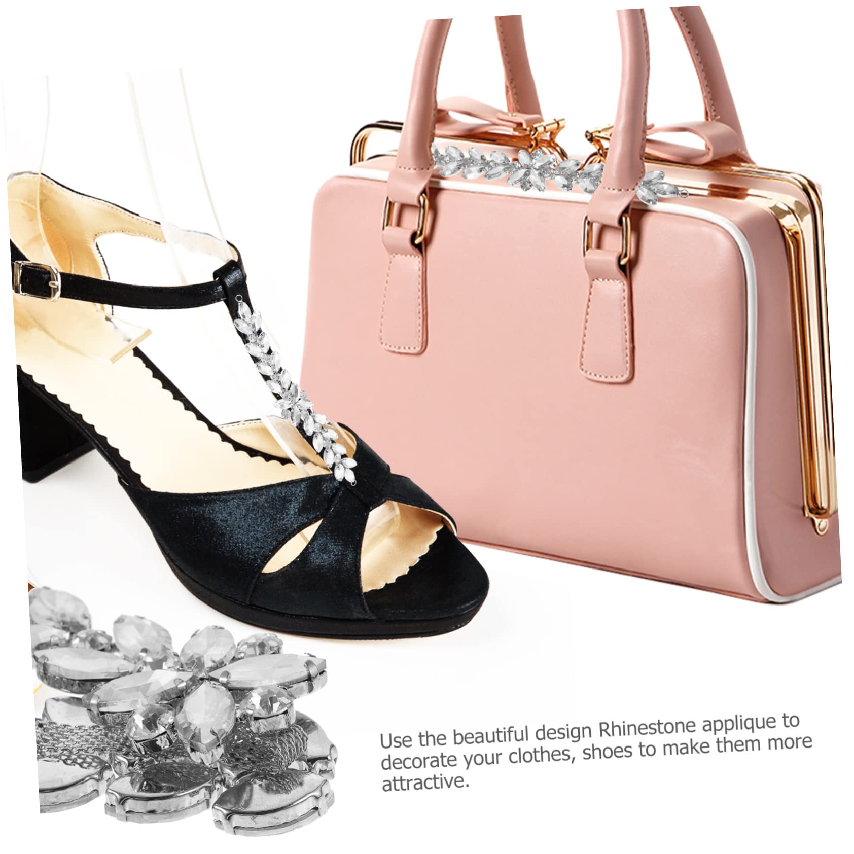 4 Pz catena di fiori di strass ciondolo con strass per scarpe decorazioni con toppe di fai da te scrunchies vestiti da sposa accessorio per scarpe applicazioni di vestiti