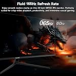 Gawfolk 34 inch Ultrawide Gaming Monitor, IPS Screen 165Hz UWQHD 3440x1440, Computer Monitor with FreeSync,Built-in Speaker,Back