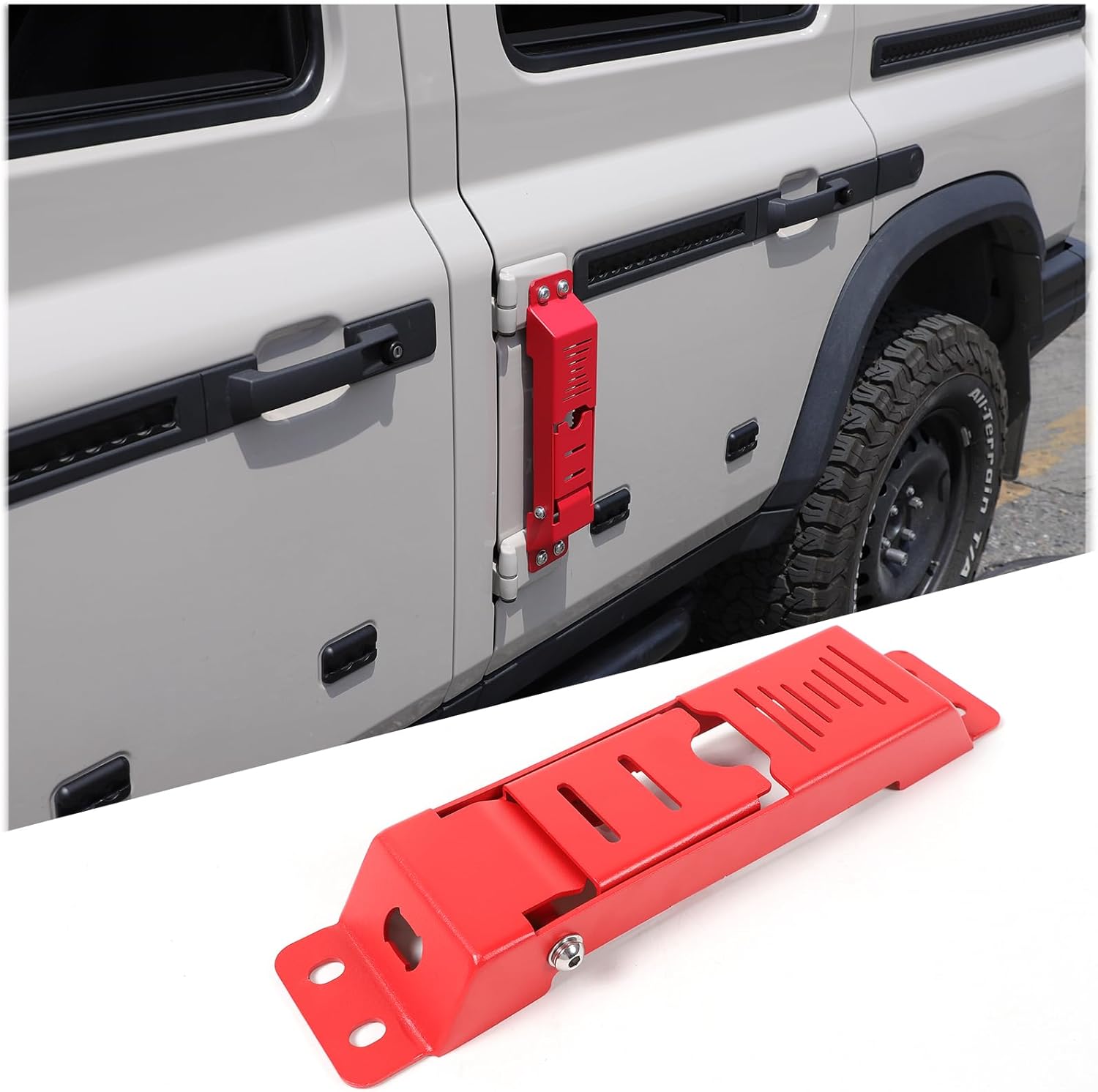 Car Door Hinge Steps Metal Folding Door Pedal Compatible with Ineos Grenadier 2020-2026 Folding Foot Pedal Rooftop Access External Accessories (Black)