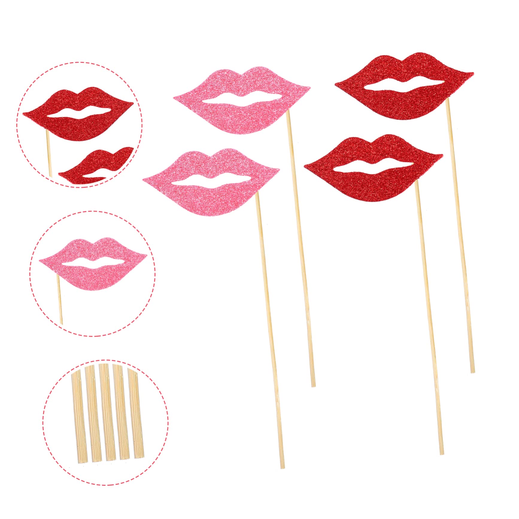 Abaodam 2 Sets Sulies Mehrfarbige Foto-Requisiten Lustige Lippen Für Photo Booth Foto-zubehör 40 Stück * 2