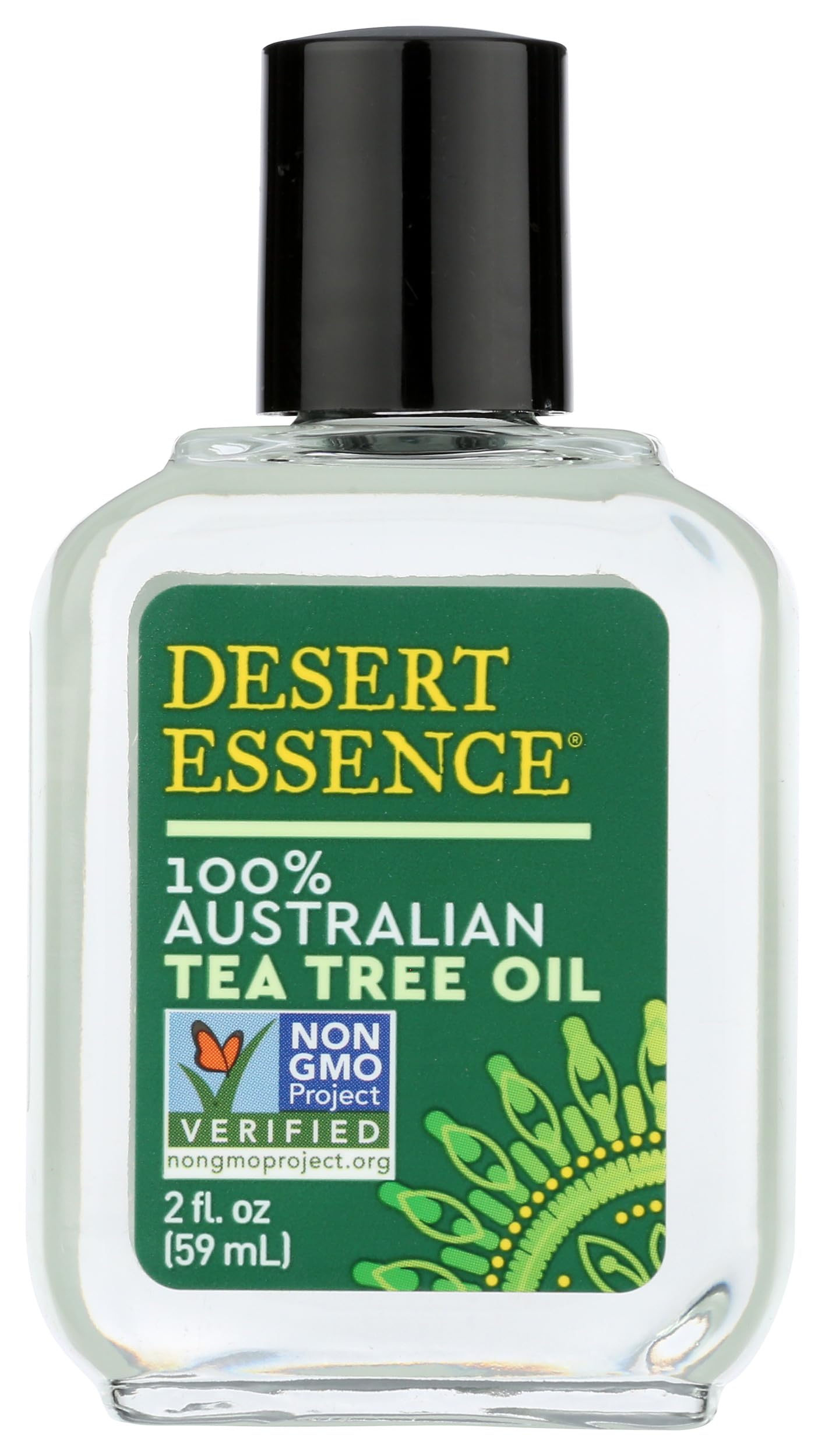 Desert Essence 100% Australian Tea Tree Oil Therapeutic Grade Essential Oil - Skin Cleansing, Clarifying, Soothing - Refreshing Air - Skin Care, Hair Care, Powerful Green Clean - Vegan, Non-GMO - 2oz