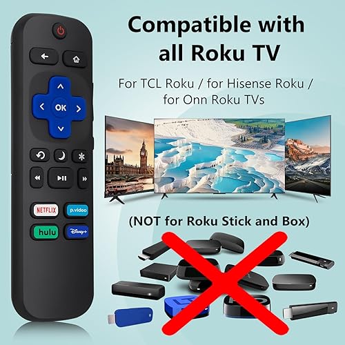 Miniatura 2 de (Pack of 2) Replacement Remote Control Compatible for Roku TV,for TCL Roku/for Hisense Roku/for Onn Roku(Not for Roku Stick,Box and Players)