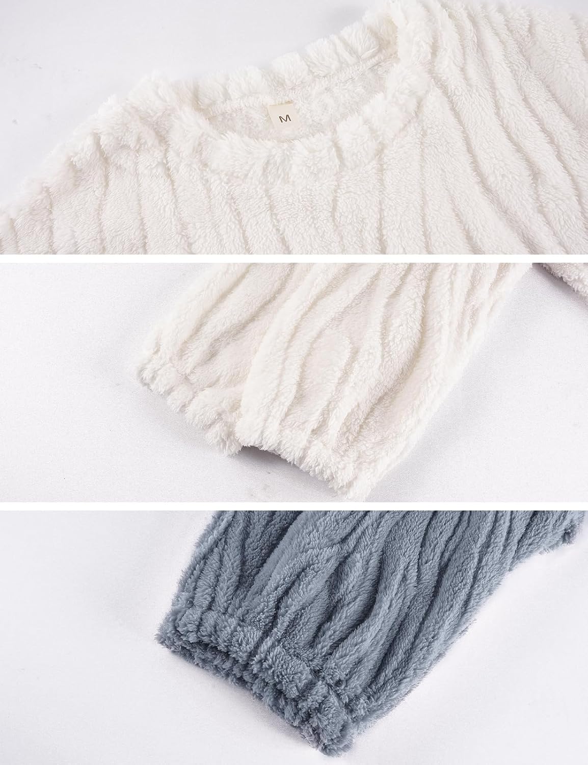 Women's Fleece Pajamas Set Flannel Winter Warm Fuzzy Sherpa Pjs Long Sleeve Cozy Sleepwear for Women - Image 4