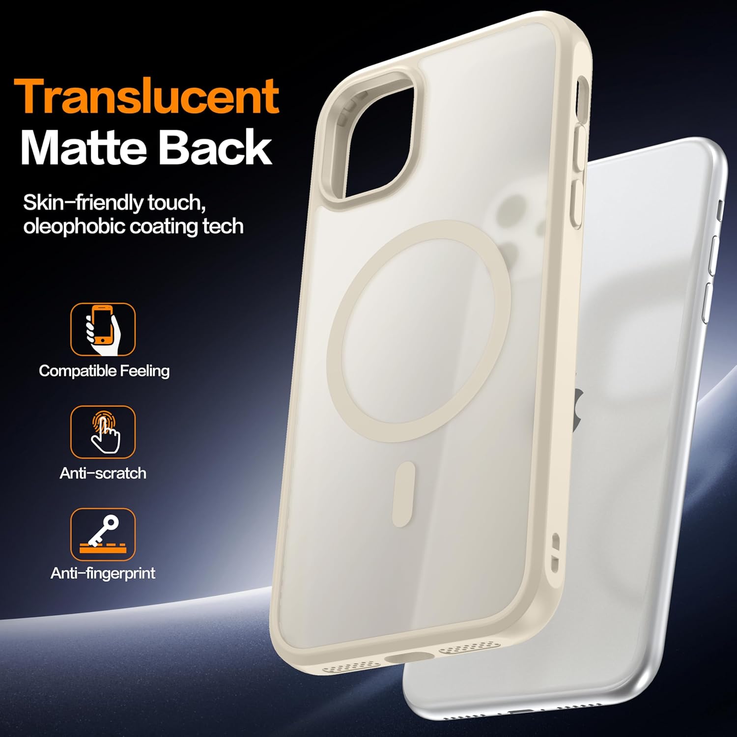 Magnetic for iPhone 11 Phone Case-Compatible with MagSafe-Slim Translucent Matte-Military Grade Drop Protection Phone Case for iPhone 11 6.1",Beige - Image 4