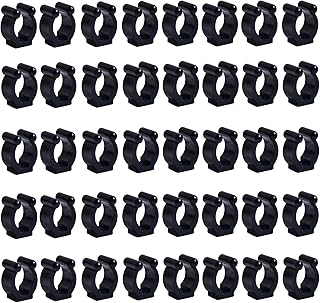 Mantouxixi 40 Pcs Fishing Pole Rod Holder Clips Rubber,Billiards Snooker Cue Locating Clip Holder Regular Fishing Rod Storage Clips Black for Pool Cue Racks