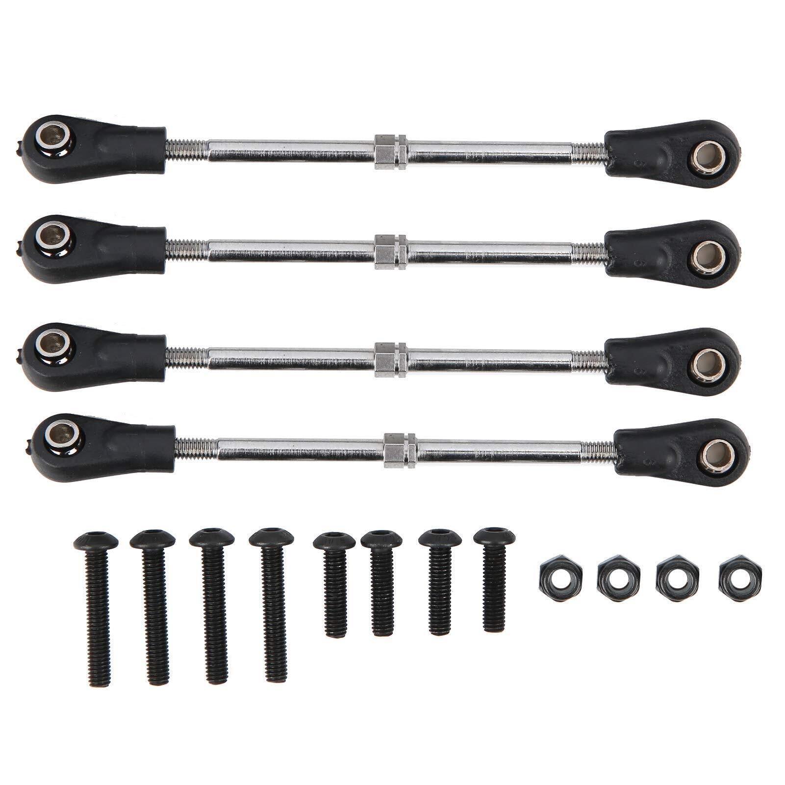 4X Barras de Dirección Ajustables 83-92mm para 1/10 RC Monster Truck Racing Truck - Piezas de Dirección de Metal con Tornillos y Tuercas