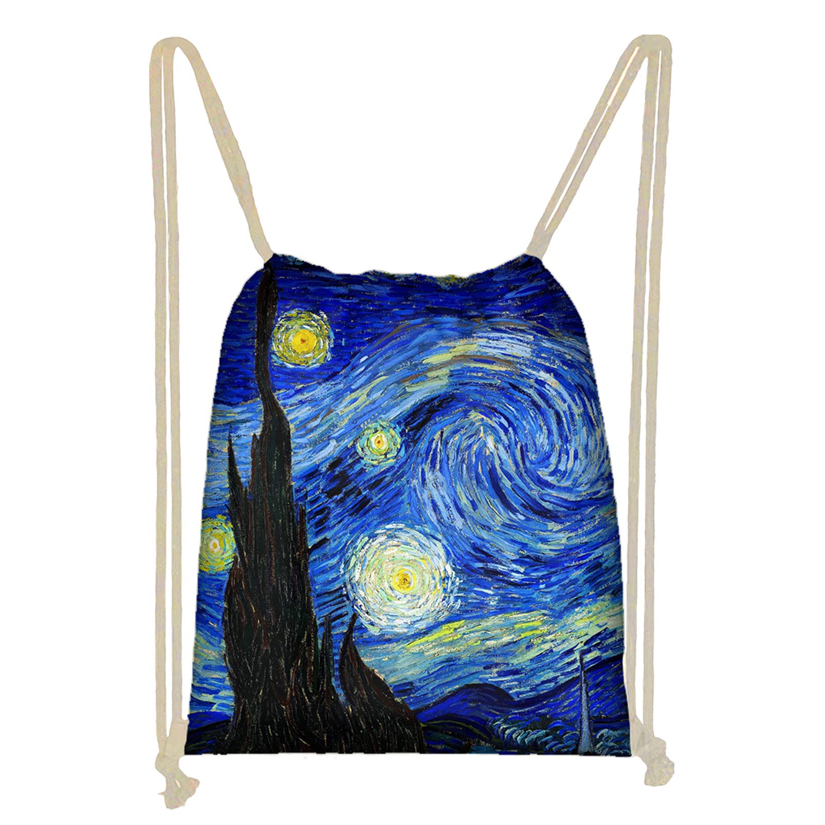 HUIACONG Van Gogh Starry Sky Drawstring Bags Boys Girls GiftS Drawstring Backpack Shoes Dance Beach String Sack Gymsack String Holidays Outdoor Gym Sackpack
