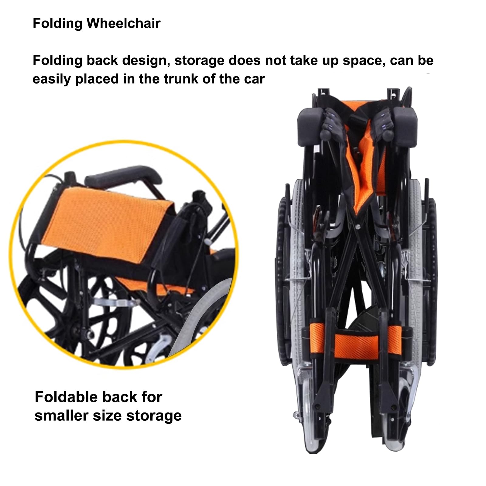 Sedia a Rotelle Pieghevole, Sedia a Rotelle da Transito Acciaio, Seduta 43 cm, Due sistemi frenanti, autospinta(Blue)