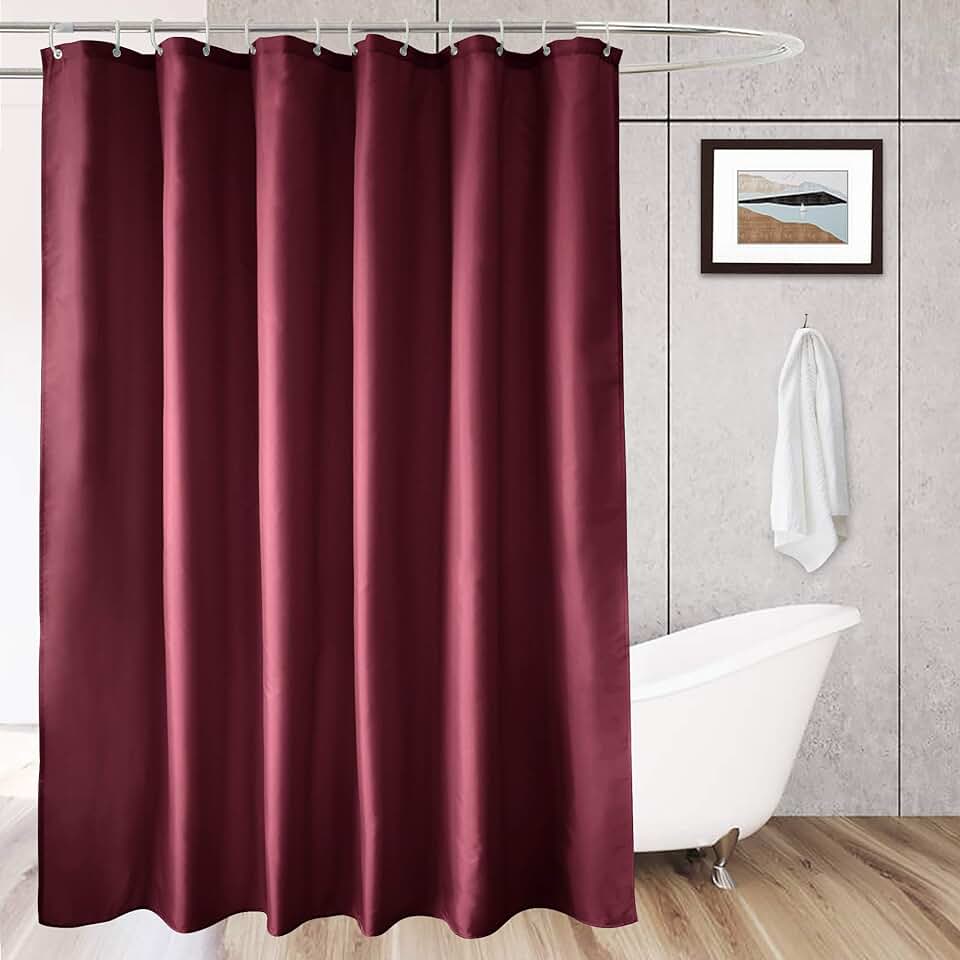 burgundy shower curtain liner