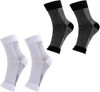 Neuropathy Socks for Women, 2 Pairs Plantar Fasciitis Socks Compression Socks, Ankle Support Brace for Sprained Ankle, Breathable Anti-Slip Soothe Socks for Pain Fasciitis Swelling Relief