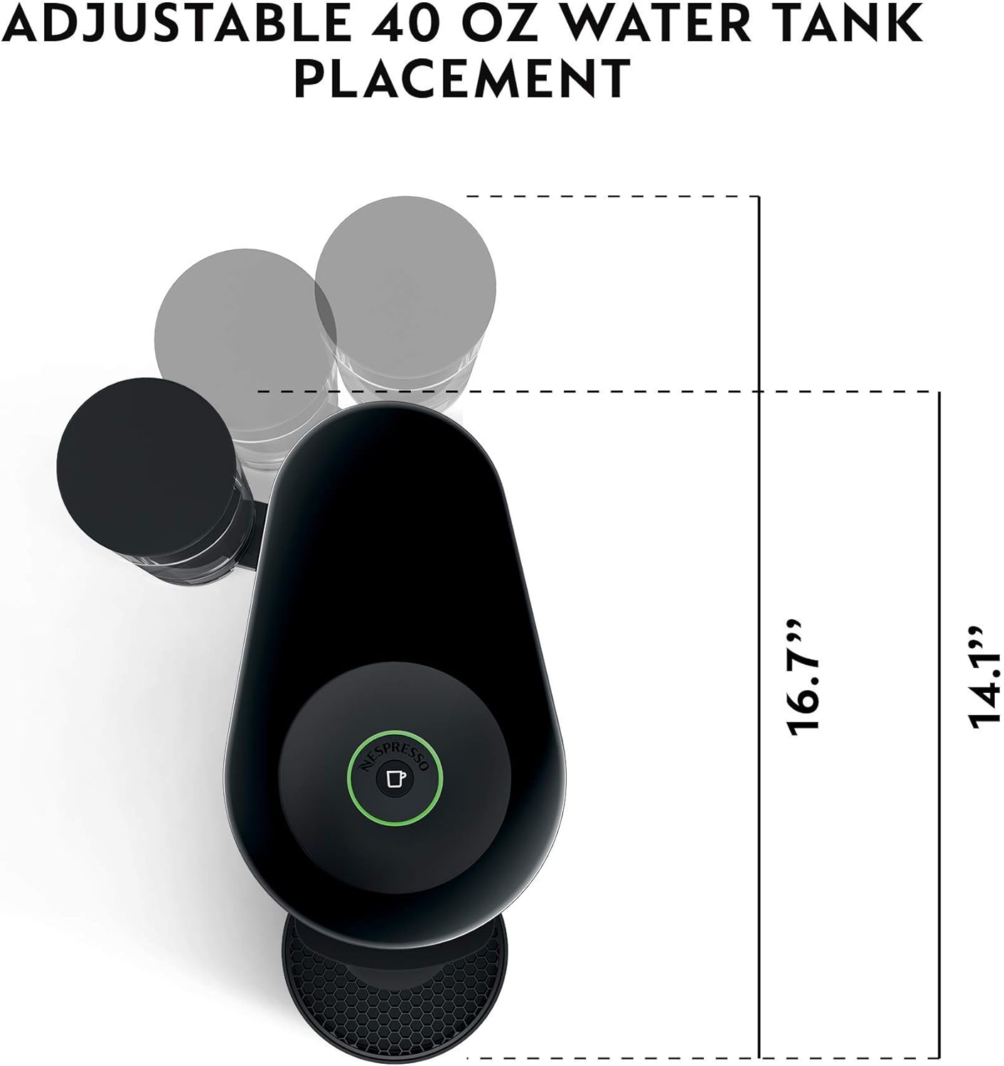 Nespresso Vertuo Plus Coffee and Espresso Machine by De'Longhi with Aeroccino, Ink Black (Renewed)