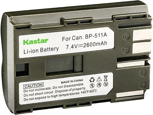 Miniatura 4 de Kastar Paquete de 3 baterías de repuesto BP-511 para Canon BP-508 BP-511 BP-511A BP-512 BP-512A BP-514 BP-522 BP-535 batería, Canon CB-5L CG-580