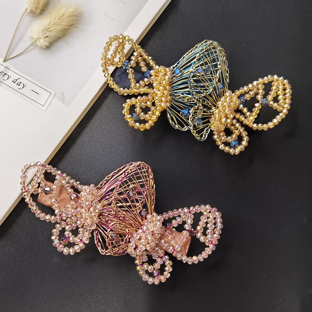 Cristallo strass fermagli per capelli cristallo farfalla fermaglio per capelli forte tenuta fermagli per capelli spessi sottili moda accessori per lo styling dei capelli