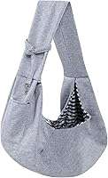 ARZQUT Reversible Dog Carrier Sling Purse for Small Dogs & Cats - Hands-Free Safety Harness with Storage Pocket (Gray)