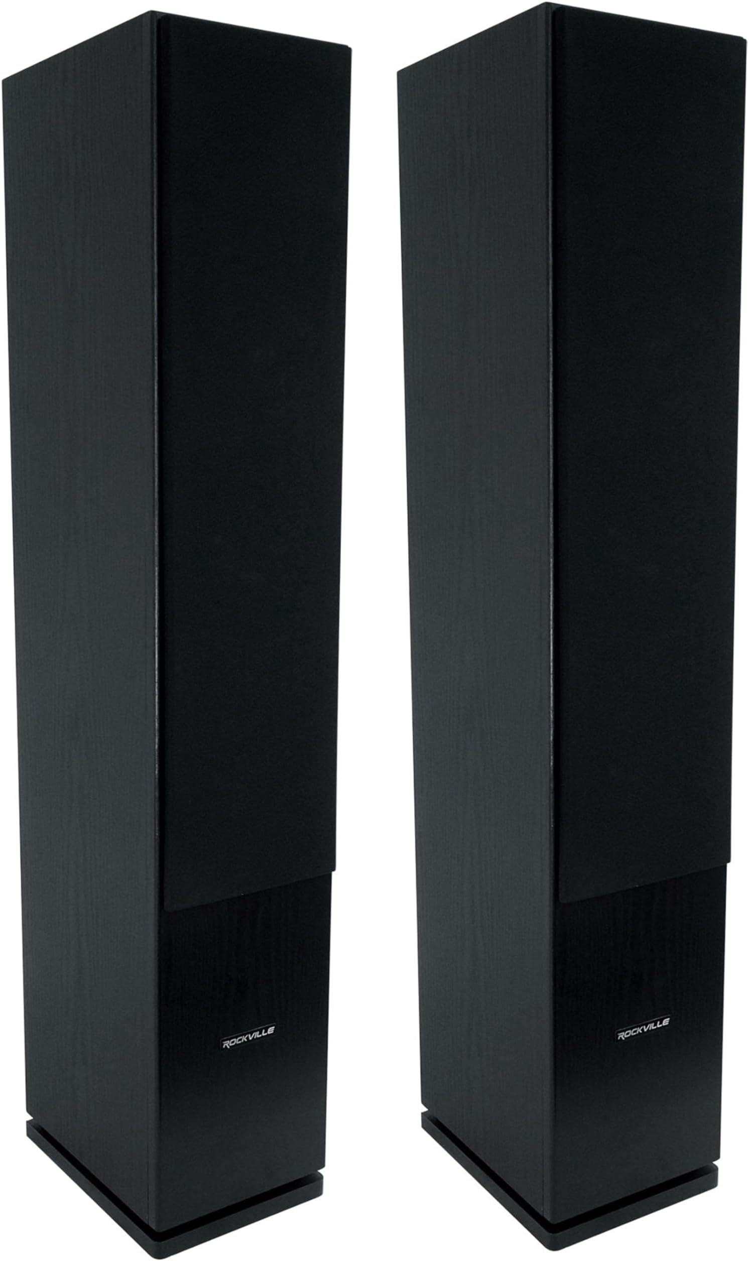 Rockville RockTower 68B 6.5-in Black 3-Way 500-Watt Peak / 125-Watt RMS Home Audio Tower Speakers with Dual Woofers, Passive 8 Ohm, 2-Piece