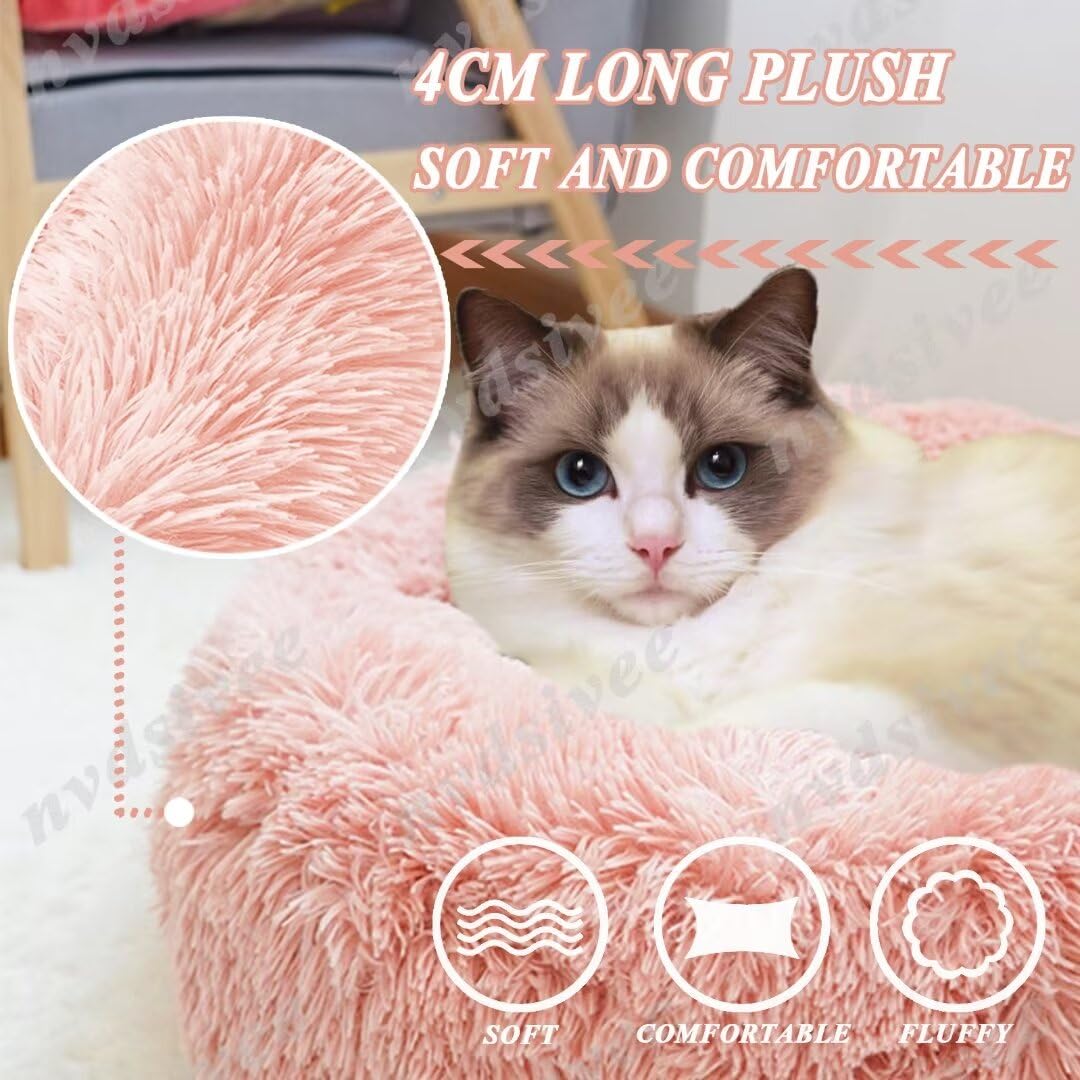 Letto per Cani Rotondo Peluche Cuccia per Gatti Lavabile da Interno Cuccia Cane per Cani di Piccola Media Grande Cuscino per Cani con Fondo Antiscivolo Grigio Scuro 100cm