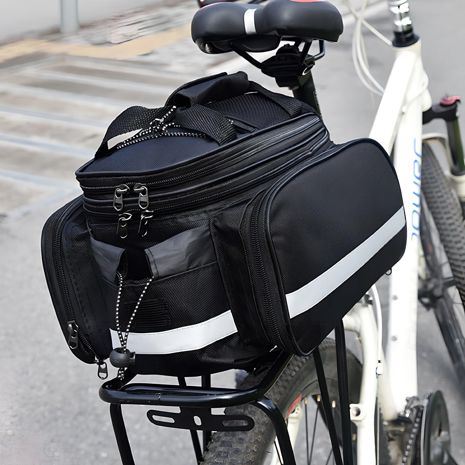 Bolso Impermeable para Maletero de Bicicleta, Bolsa Trasera para 3 en 1, Bolsa de Transporte de Equipaje, Alforja Maletero Resistente con Gran Capacidad y Seguridad