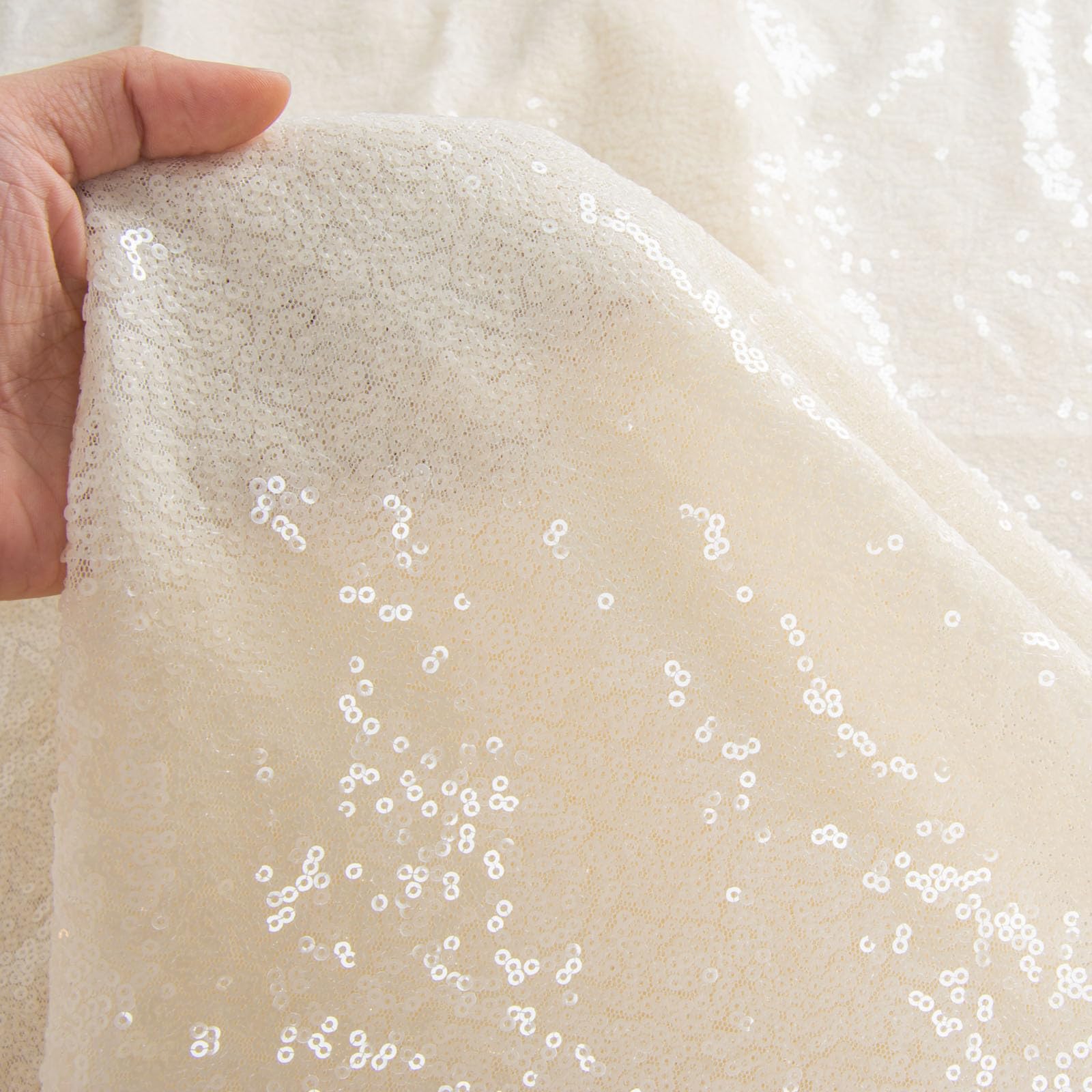 ShinyBeauty 2FTX15FT-Gangläufer Hochzeits-Elfenbein Sparkly Carpet Runner für Hochzeits- / Weihnachts- / Thanksgiving-Dekor (90x450cm) (2FTx15FT, Elfenbein)