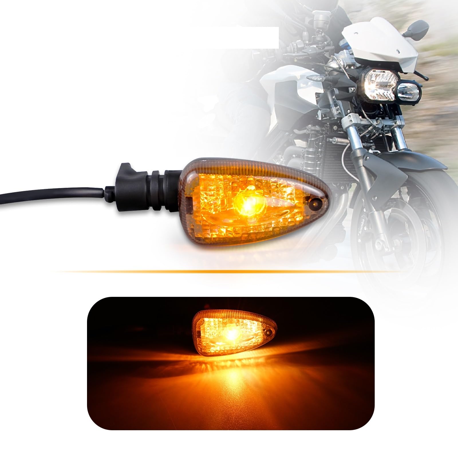 Intermitentes Moto Luces indicadoras de señal de giro for motocicleta, aptas for BMW F800GS F800R K1200R S R1200GS F800GS F 650 800 GS K 1200 R/S/GS 1300R Intermitentes Led Moto Homologados(Color:1 pa