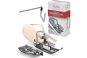 2024 Upgraded Open Toe Walking Foot W/Guide Plus Bonus 1/4" Quilting Foot- Sewing Machine Compatible