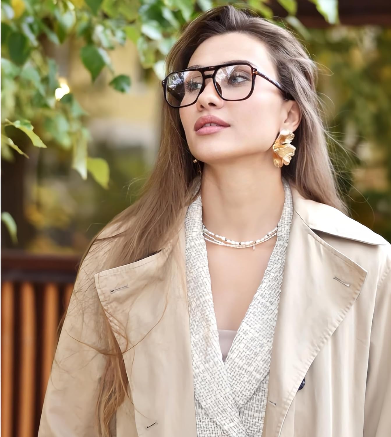 ADE WU Aviator Blue Light Glasses for Woman Tortoise Shell Bluelight Glasses Womens Fashion Oversized Big Large Eye glasses Frames - Image 2