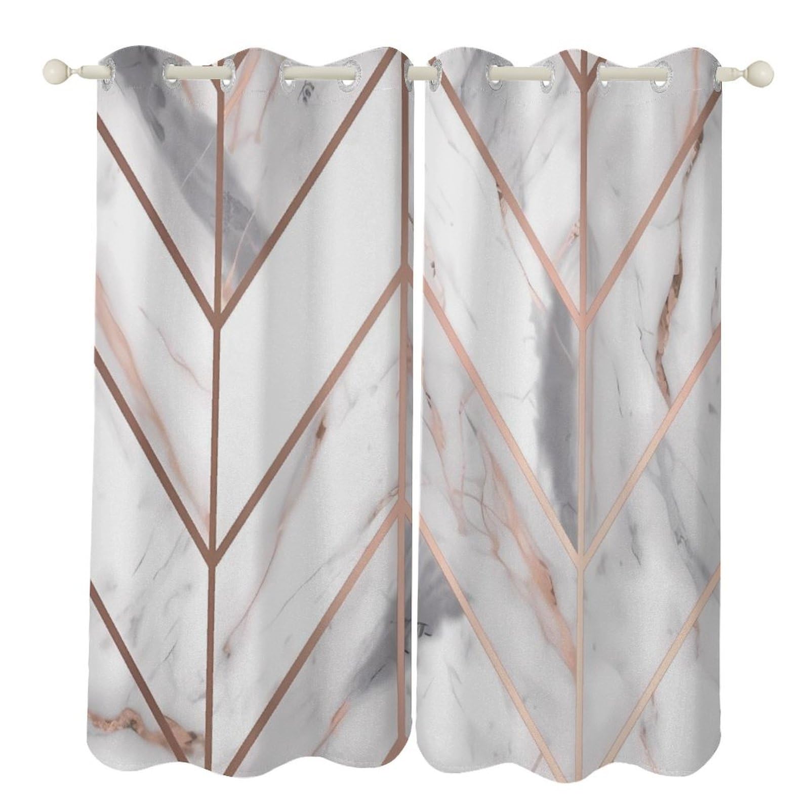 Rideaux occultants pour chambre rose poudré style marbre scandinave