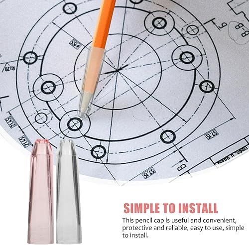 Miniatura 2 de SEWACC Protector de punta de lápiz de plástico, 12 unidades, extensor de lápiz para escuela, tapas de bolígrafos, tapas de lápiz para suministros de
