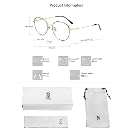 SOJOS Cat Eye Blue Light Blocking Glasses for Woman Hipster Metal Frame Womens Eyeglasses She Young SJ5027, Brown&Gold Frame/Anti-Blue Light Lens