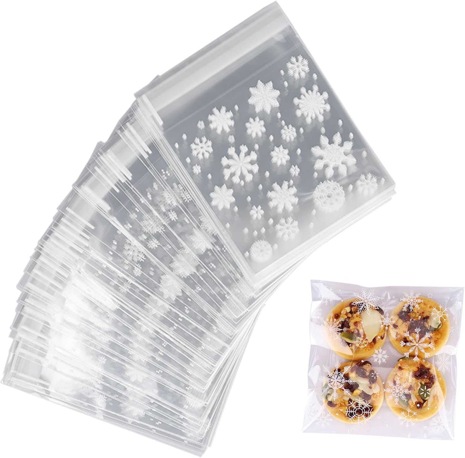 100 Bodenbeutel Blau Mit Sternen - 145x235mm PP Beutel | Weihnachten Kekstüten Geschenkbeutel