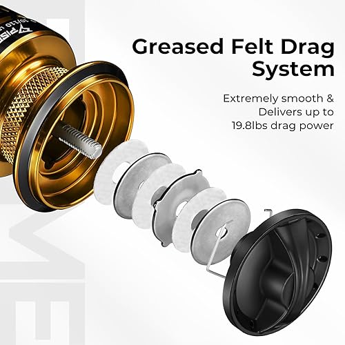 Miniatura 2 de Carretes giratorios Piscifun Flame, carretes ligeros ultrasuaves con 9+1BB para pesca, arrastre máximo de 19.8LBs, serie 2000, 3000, 4000, 5000, Rojo