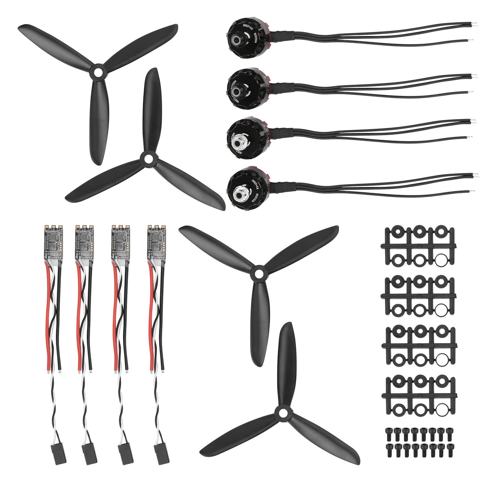 2205 2300 KV Brushless Motor Set with 20A ESC Strong Thrust for RC Drones