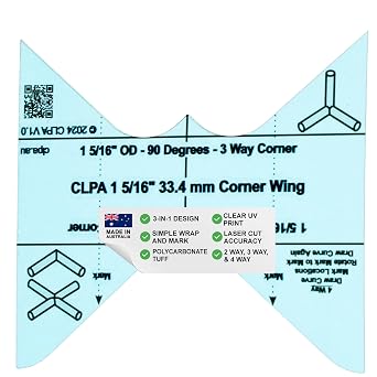 1-5/16" OD Corner Wing, 90 Degree Pipe Corner Template