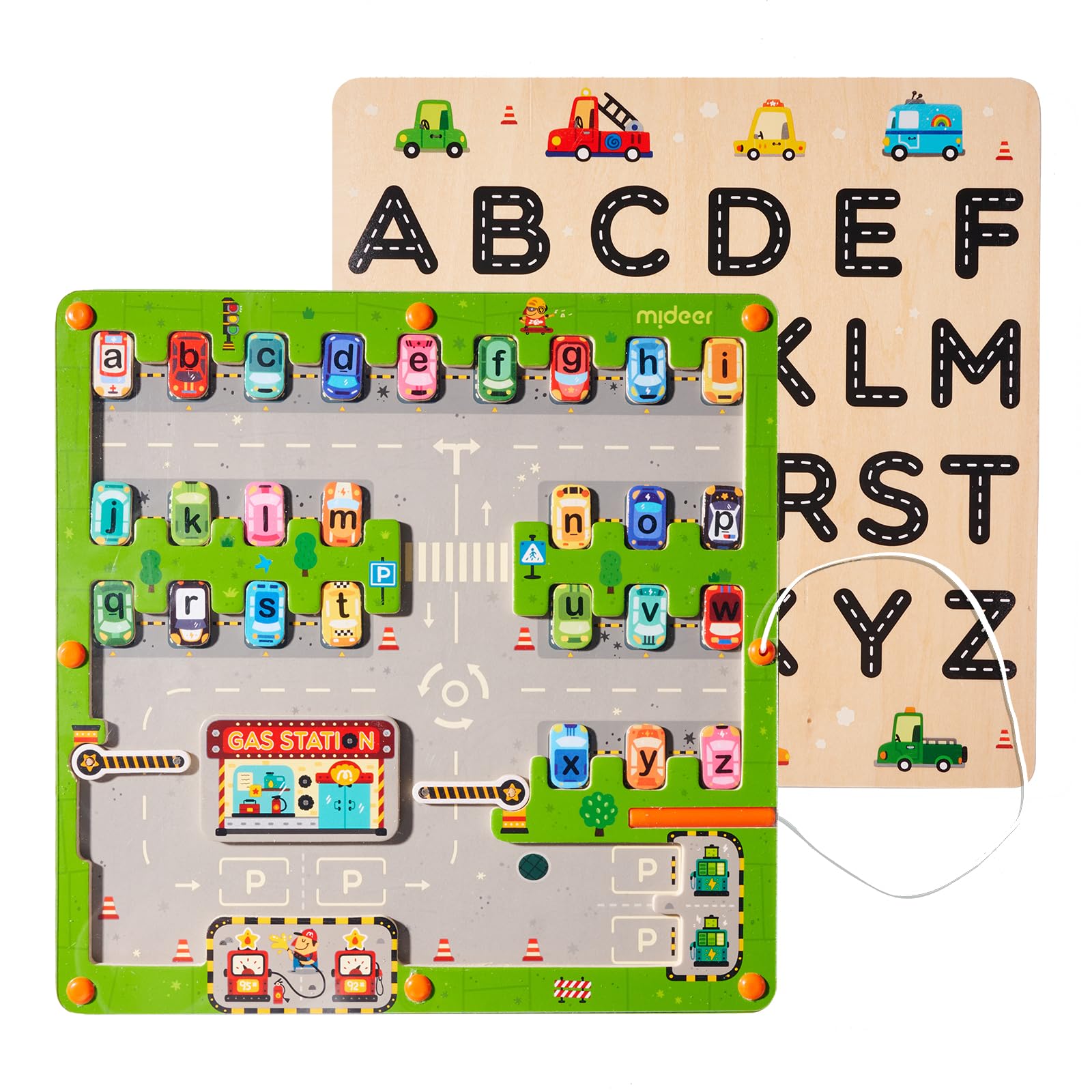 MiDeer Magnetic Alphabet Maze, 2 in 1 Double Sided Alphabet Tracing Board Magnetic Maze for Kids, Montessori Educational Toys, Toddlers Fine Motor Skills Sensory Toy for Kid Ages 3-5