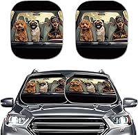 Vista 9 de Mumeson Parasol de dos piezas para parabrisas de automóvil de noche estrellada, parasol para rayos UV y reflector de calor para casi vehículos