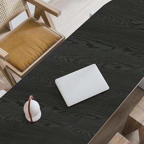 Miniatura 4 de Abyssaly Papel de contacto de madera gris, papel tapiz de madera gruesa natural para armarios, película autoadhesiva extraíble para decoración de