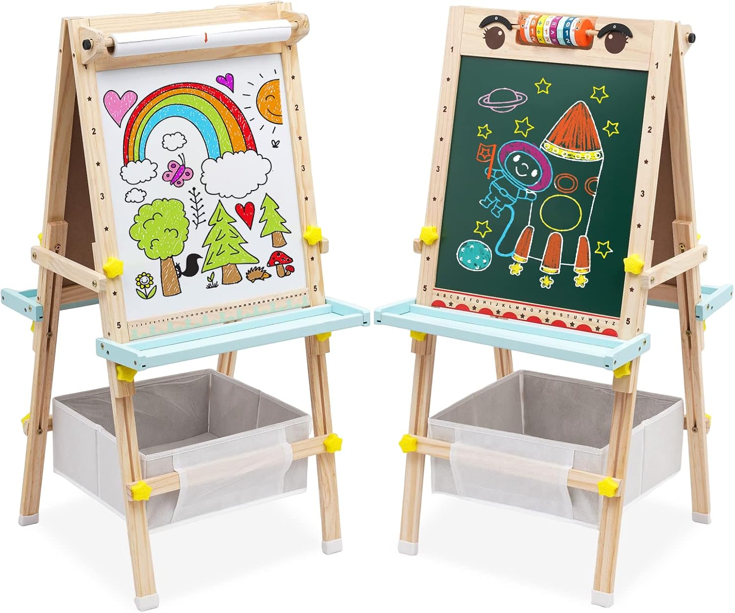 Wooden Art Easel for Kids Double Sided Easel with Paper