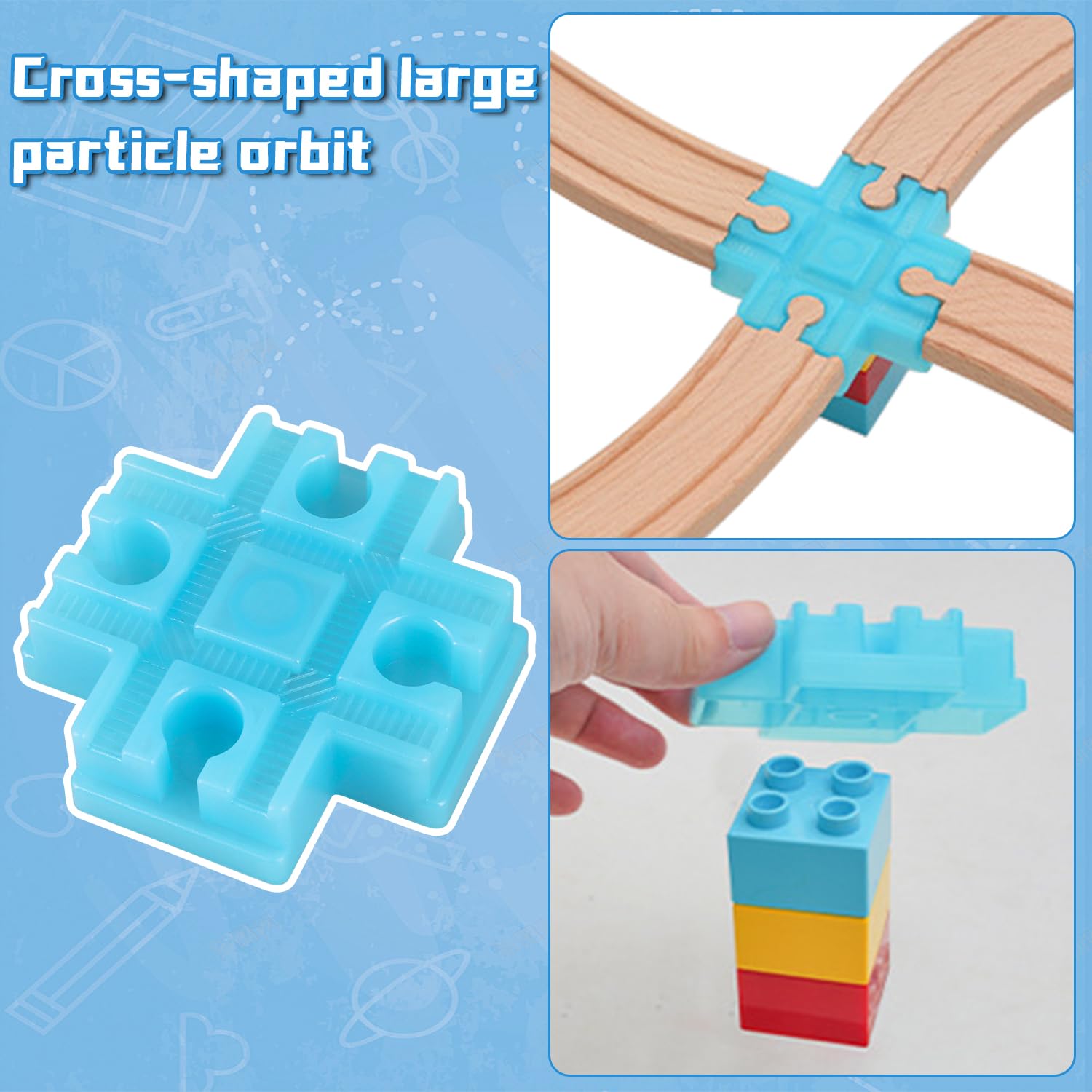 Ferrovia in legno adattatore 28 pezzi ferroviario legno ferroviario connettori accessori per ferrovia in legno, 5 stili
