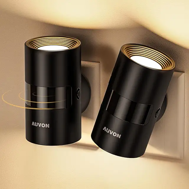 AUVON Nachtlicht Steckdose mit Bewegungssensor, dimmbar, 2 Stück - Lampe Steckdose