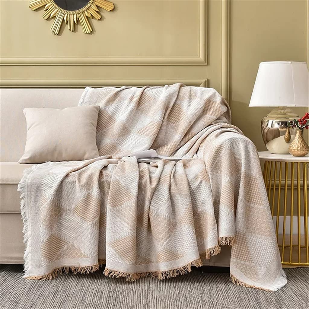 Couverture tricotée nordique jeté de lit luxueux à pompons pour décoration raffinée