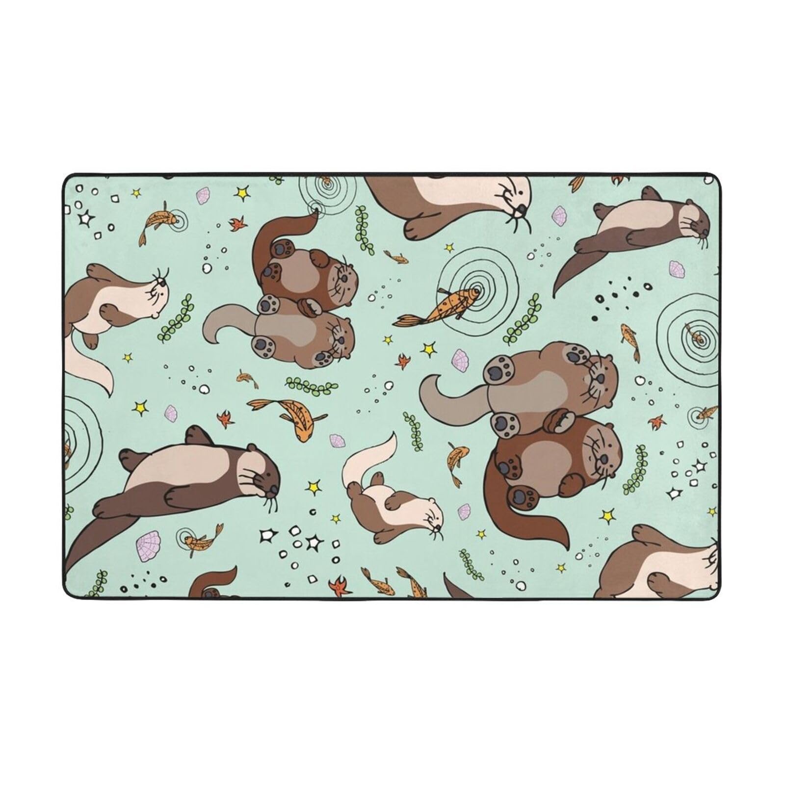 Tapis de chambre enfant lavable et antidérapant de 150 x 100 cm style dessin animé